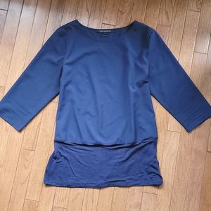 French Connection Navy Blouse w Stretch Waist